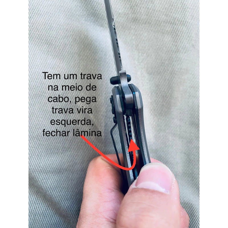 Canivete Grey Titanium Multifuncional Semi Automatico Inox Pesca Camping XD6