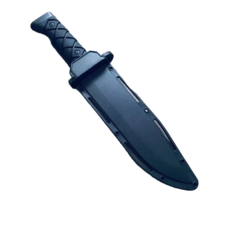 Faca Bowie Bushcraft Afiadus™ Faca Preto Caça Pesca Sobrevivência Aço inoxidável Afiada Cabo Abs Taue YKD13