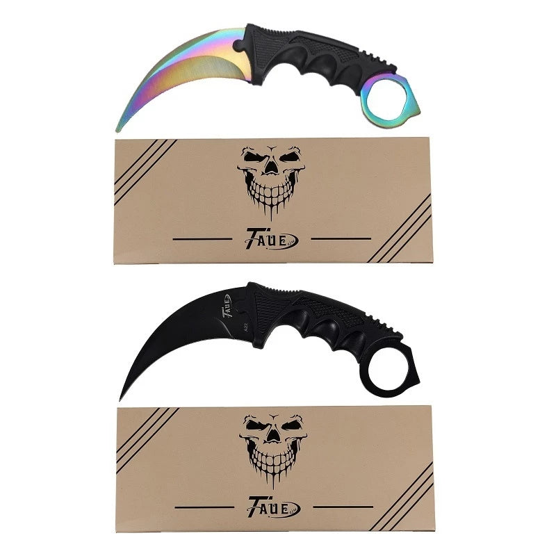 Faca Canivete Curvado Oxidado Com Bainha Modelo Karambit A22