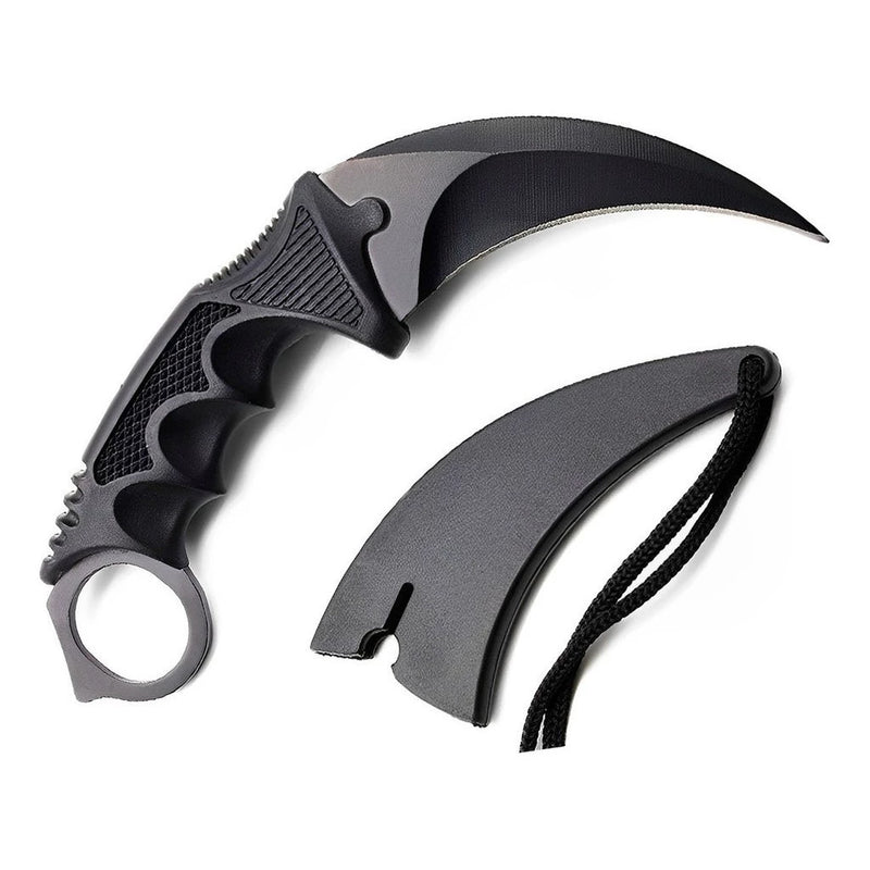 Faca Canivete Curvado Oxidado Com Bainha Modelo Karambit A22