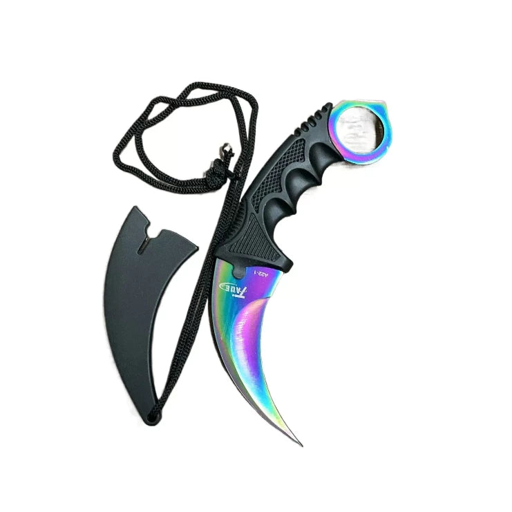 Faca Canivete Curvado Oxidado Com Bainha Modelo Karambit A22