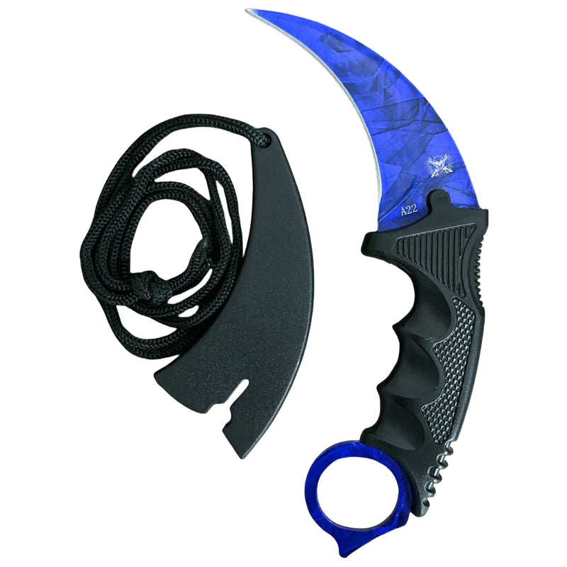 Faca Canivete Curvado Oxidado Com Bainha Modelo Karambit A22