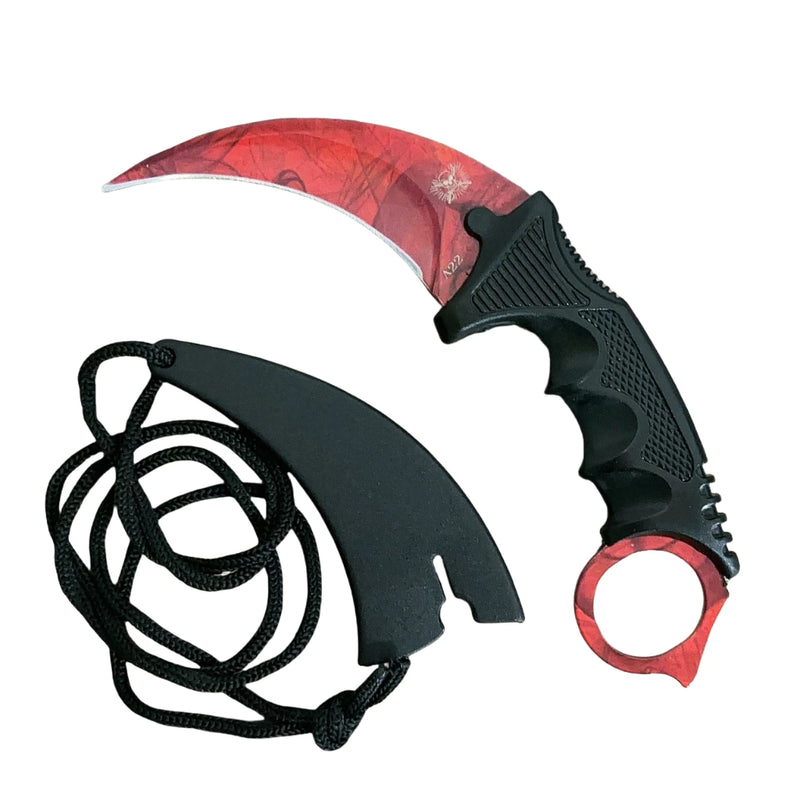 Faca Canivete Curvado Oxidado Com Bainha Modelo Karambit A22