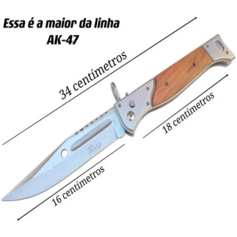  Faca Canivete Afiadus™ faca canivete ak 47  Canivete Faca Ak47 Baioneta Grande Faca Canivete Automático