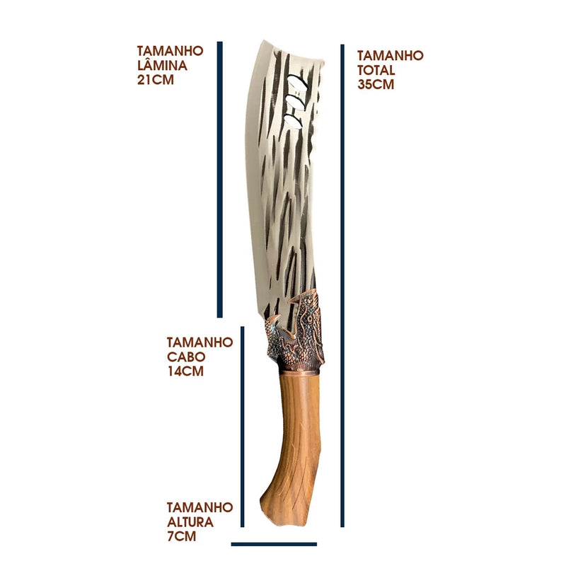 Faca Rústica Dragão Picanheira Aço Inox Churras Cabo King  Faca Dragão™