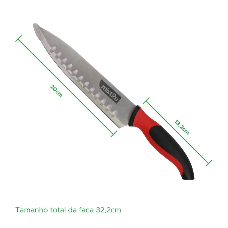 Faca Santoku Do Chef 8" Premium Aço Inox - Churrasco / Sushi