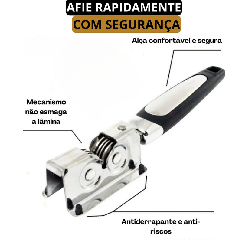 Kit 2 Amolador Afiador De Facas Em Aço Inox Profissional Com 3 Afiadores Profissional