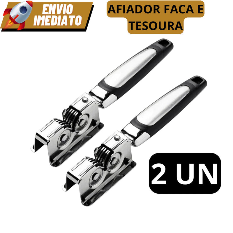 Kit 2 Amolador Afiador De Facas Em Aço Inox Profissional Com 3 Afiadores Profissional