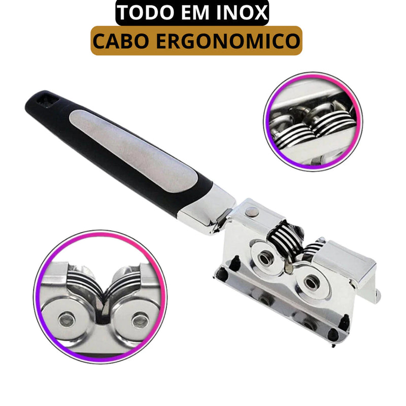 Kit 2 Amolador Afiador De Facas Em Aço Inox Profissional Com 3 Afiadores Profissional